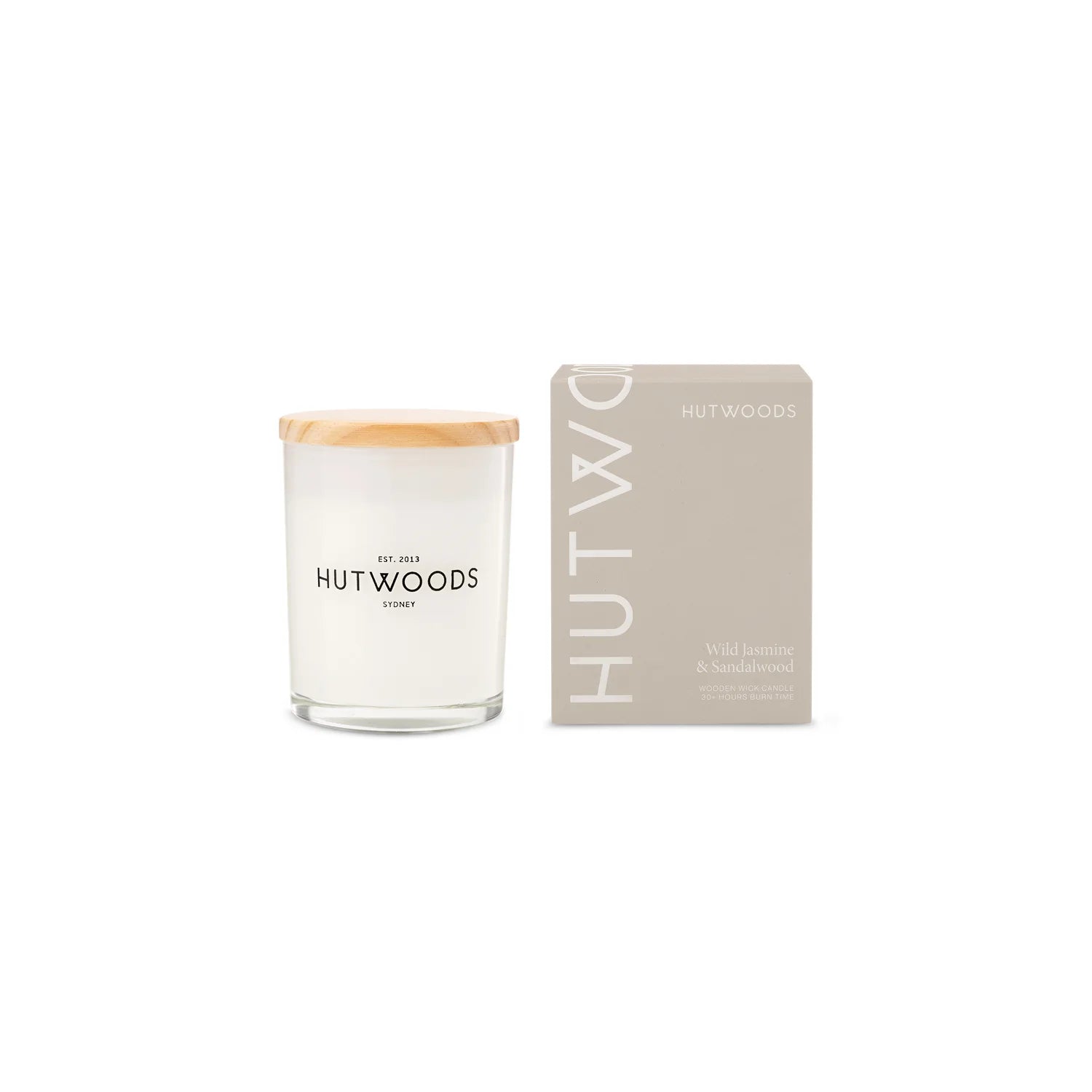 HUTWOODS Wild Jasmine and Sandalwood 30hr Candle