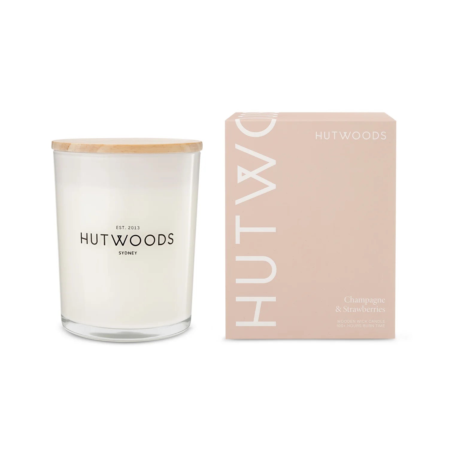 HUTWOODS Champagne and Strawberries 30hr Candle