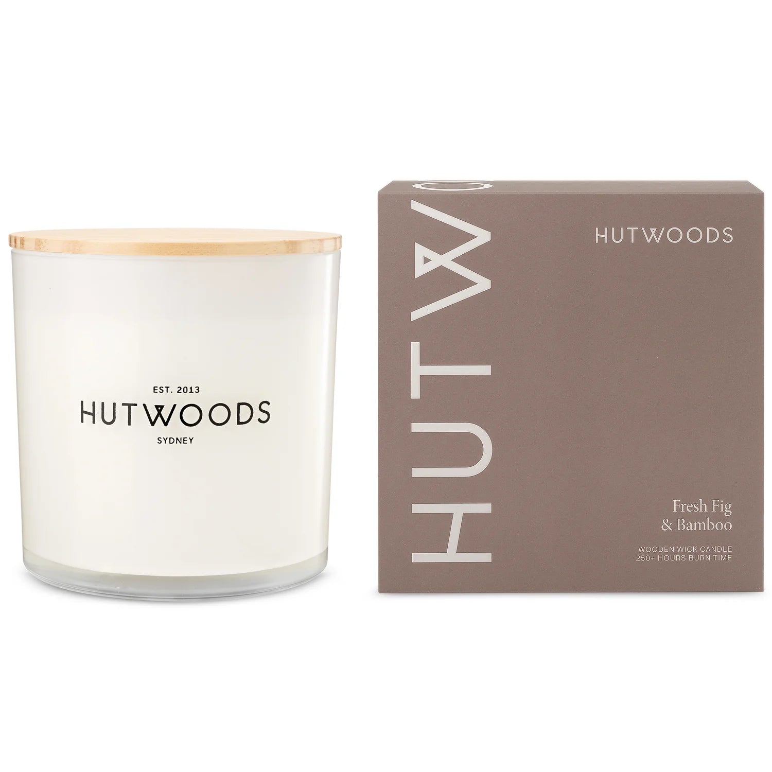 HUTWOODS Fresh Fig and Bamboo 250hr Candle