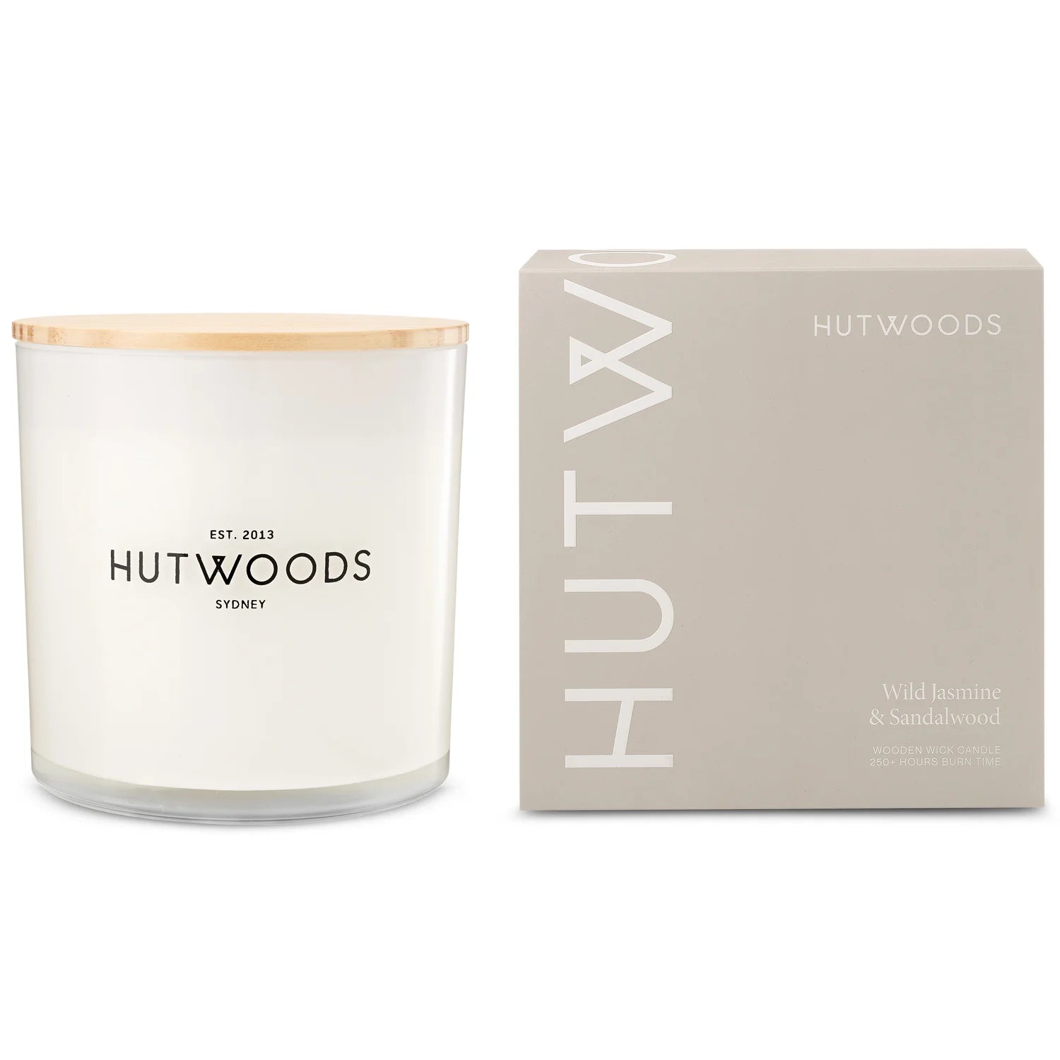 HUTWOODS Wild Jasmine and Sandalwood 250hr Candle